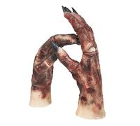 Gants de zombie en forme de squelette pour Halloween - Mains de zombie - Gants effrayants pour adulte - Cosplay, marron, taille unique