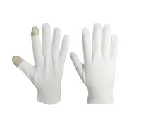 Gants d'eczéma blanc, gants de coton pour les mains sèches dormant, hydratant sans doigt pour adultes écran tactile demi-doigt pour dormir, spa