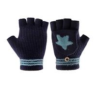 Gants Demi-Doigts/Doigts Complets pour Enfants Gants à Double Usage Gants Demi-Doigts Tricotés sans Doigts Gants à Clapet Gants Chauds Sans Doigts 2-6 ans