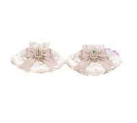 Gants Dentelle Girl Lolita Mesh Hand Sleeve Bow Flower Lace Gloves Sweet Bow Gloves For Women(Black white)
