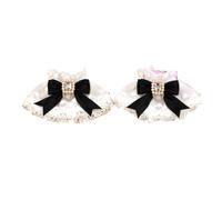 Gants Dentelle Girl Lolita Mesh Hand Sleeve Bow Flower Lace Gloves Sweet Bow Gloves For Women(White black)