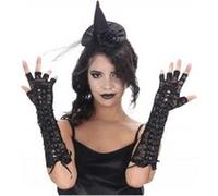 gants dentelle lacets noir - chaks 12198 Noir G