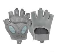 Gants d'entraînement demi-doigts avec rembourrage de paume en silicone et sangles de fixation réglables pour un ajustement adaptatif pendant l'exercice (gris, taille L, 19,5 à 21,5 cm)