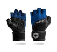Gants d'entraînement pour poignet - Prise en main améliorée et soutien du poignet, dos en lycra respirant, paume en cuir rembourré, design demi-doigt, languettes rapides - Idéal pour l'haltérophilie