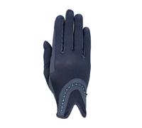 Gants d'équitation à paillettes RSL Riders Touch Good Luck Bleu Taille 8,5