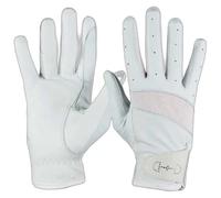 Gants d'équitation en cuir et en mesh femme Horze Blanc 8