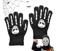 Gants des Totenkopf | Gants Squelettes d'halloween | Gantts De Vélo De Bicycle Complet du Crâne | Skull Chaud Fäustlings pour La Course À La Course À La Randonnée De La Randonnée