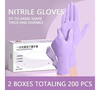 Gants D'examen En Nitrile Jetable Violet Lilas Gant De Qualité Alimentaire Stérile Sans Poudre Gants De Protection Pour La Cuisine Propre - Type 200pcs-S