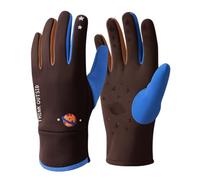 Gants d'extérieur résistants au froid pour enfants avec doublure en polaire et silicone Design coupe-vent Poignets élastiques réglables Gants de jeu de sports d'hiver Doublure en polaire douce