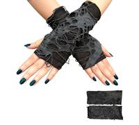 Gants d'Halloween, costume gothique toile d'araignée, accessoires de sorcière, gants pour femme, gants gothiques, Emo Vaudou de sorcière, gants en maille, gants punk toile d'araignée, gants