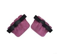 Gants d'haltérophilie avec 4 doigts - Double couche en cuir de vache pour tractions et culturisme - Gants de protection antidérapants pour entraînement et dynamophilie - Violet