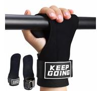 Gants d'haltérophilie en cuir avec sangles de poignet pour haltérophilie, sangles de levage Cobra, sangles d'haltérophilie, sangles de gym pour homme et femme (noir)