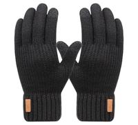 Gants d'hiver avec écran tactile, gants de cyclisme à double couche, gants thermiques pour course par temps froid, accessoire portable pour sports de plein air, protège-mains chaud pour