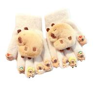 Gants d'hiver Capybaras en Peluche pour Polyester Respirant Design ludique vêtements de Confort d'hiver Gants Capybaras en Peluche