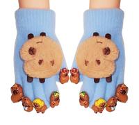 Gants d'hiver Capybaras en Peluche pour Polyester Respirant Design ludique vêtements de Confort d'hiver Gants Capybaras en Peluche