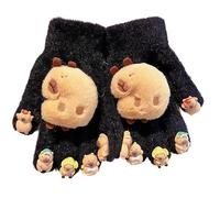 Gants d'hiver Capybaras en Peluche pour Polyester Respirant Design ludique vêtements de Confort d'hiver Gants Capybaras en Peluche
