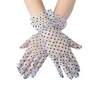 Gants d'hiver chauds en dentelle pour homme - Gants courts en dentelle florale - Pour mariage, thé, costume des années 1950 - Gris - Taille unique