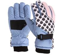 Gants d'hiver chauds et coupe-vent, parfaits pour 5 à 9 ans - Doublés d'hiver pour femme (bleu clair, taille unique)