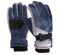 Gants d'hiver chauds et coupe-vent, parfaits pour 5 à 9 ans - Pour femme - Doublés d'hiver (bleu marine, taille unique)
