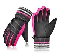 Gants d'hiver Chauds pour Enfants - Gants de Ski imperméables - Manches Longues - Coupe-Vent - Antidérapants - pour garçons et Filles - pour Le Sport de Plein air - pour Course, Snowboard, Ski