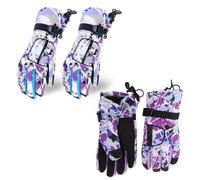 Gants d'hiver chauds pour homme et femme - Motif graffiti coloré - Doublure en peluche thermique - Pour l'extérieur, le cyclisme, le snowboard - Gants pour enfants