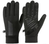Gants d'hiver coupe-vent imperméables avec fonction tactile et paume en silicone antidérapant pour course à pied, cyclisme et utilisation en extérieur Doublure respirante (M)
