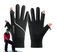 Gants d'hiver de cyclisme, gants d'hiver sans doigts | Gants d'hiver sans doigts de cyclisme pour hommes - Gants de sport antidérapants pour intérieur et extérieur à haute élasticité pour voyager