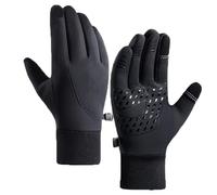 Gants d'hiver doigts longs imperméables coupe-vent cyclisme extérieur moto noir gris écran tactile gants de ski antidérapants Gants Tricotés Homme(Black,XL)