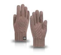 Gants d'hiver doublés en polaire pour homme - Gants thermiques en tricot épais pour écran tactile - Chaud et coupe-vent - Pour la conduite, la randonnée, la course à pied, #3, Taille unique