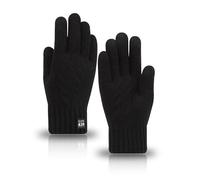 Gants d'hiver doublés en polaire pour homme - Gants thermiques en tricot épais pour écran tactile - Chaud et coupe-vent - Pour la conduite, la randonnée, la course à pied, #1, taille unique