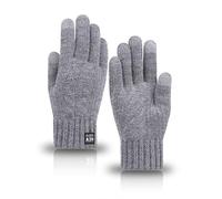 Gants d'hiver doublés en polaire pour homme - Gants thermiques en tricot épais pour écran tactile - Chaud et coupe-vent - Pour la conduite, la randonnée, la course à pied, N°2, taille unique