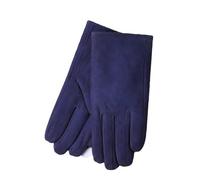 Gants d'hiver en daim et cuir for homme, doublés de peluche, gants de conduite thermiques for écran tactile, taille unique, épais et chauds Cyclisme hivernal(Deep Blue)