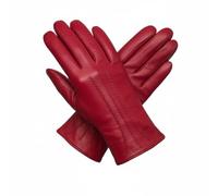 Gants d'hiver entièrement doublés en cuir souple véritable nouveaux pour femme, Rouge, M (18 cm)