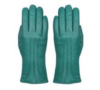 Gants d'hiver entièrement doublés en cuir souple véritable pour femme, jade, X Large 8"