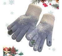 Gants d'hiver Femme, Gants Chauds à Design Sapin de Noël avec Conductibilité Tactile, Moufles Douces pour Ski Cyclisme Travail Dactylographie Envoi De Messages Conduite Camping Voyage Sports De Plein