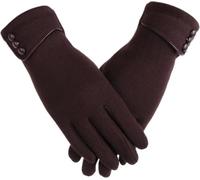 Gants d'hiver for écran tactile en tissu de velours for femmes | Multicolore 22 x 8,5 cm Scénario d'utilisation : conduite, équitation, ski, vie quotidienne.