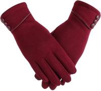 Gants d'hiver for écran tactile en tissu de velours for femmes | Multicolore 22 x 8,5 cm Scénario d'utilisation : conduite, équitation, ski, vie quotidienne.