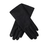 Gants d'hiver for femmes, chauds et confortables, en daim avec intérieur velours épais, élégants doux, compatibles les écrans tactiles(Black)