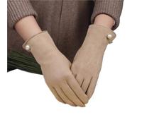 Gants d'hiver for femmes, épais, chauds, en velours, for écrans tactiles, daim coupe-vent, couvrant tous les doigts, for le cyclisme et la conduite(Khaki04)