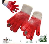 Gants d'hiver - Gants Chauds à Design Sapin de Noël avec Conductibilité Tactile,Moufles Douces pour Ski Cyclisme Travail Dactylographie Envoi De Messages Conduite Camping Voyage Sports De Plein Air