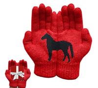 Gants d'hiver - Gants thermiques imprimés chevaux, temps froid, doigts complets pour le ski, la conduite, la chasse, le cyclisme, la pêche