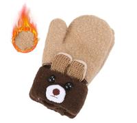Gants d'hiver pour bébé - Mitaines douces pour bébé avec oreilles d'ours de dessin animé avec une ficelle | Mitaines pour bébés garçons et filles âgés de 0 à 3 ans pour Halloween et Noël, Duqulle