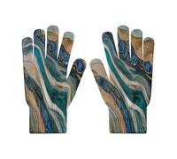 Gants d'hiver pour écran tactile pour femmes - Gants tricotés thermiques Mountain River Lines pour femmes Gants élastiques pour écran tactile pour smartphone en marbre vert émeraude pour le trav