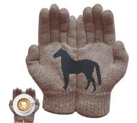 Gants d'hiver pour femme | Gants de course à pied à imprimé cheval, doigts entiers chauds pour la pêche par temps froid, la course, la conduite, le ski, la randonnée, le cyclisme