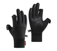 Gants d'hiver pour femme - Gants thermiques coupe-vent à 2 doigts coupés | Équipement de pêche sur glace, gants d'hiver chauds pour activités de plein air