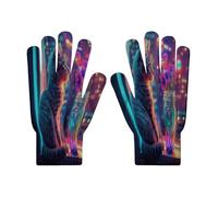 Gants D'Hiver Pour Femmes - Gants Tricotés Thermiques Respirants Imprimé Chat Et Fleur,Protection De Travail,Jardinage,Gants Modernes Imprimé Animal,Gants À Écran Tactile Pour Sports De Plein Air
