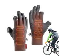 Gants d'hiver pour hommes, gants de cyclisme,Gants thermiques coupe-vent avec design à 2 doigts coupés | Équipement de pêche sur glace, gants chauds d'hiver pour activités de plein air