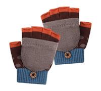 Gants d'hiver pour Mitaines à demi-doigts en maille extensible avec bouton | Gants d'hiver Pour garçons et filles, jeux en plein air vélo football baseball, fêtes de fin d'année et Nouvel