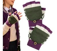 Gants d'hiver pour Mitaines à demi-doigts en maille extensible avec bouton | Gants tricotés pour pour garçons et filles, extérieur, vélo, football, baseball, vacances de Noël, Nouvel An, sports d'