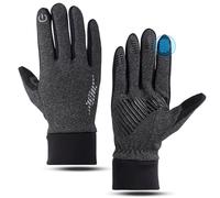 Gants d'hiver résistants à l'eau coupe-vent thermiques pour écran tactile pour course à pied, cyclisme, conduite, randonnée pour homme et femme, gants de sport thermiques légers (gris, M)